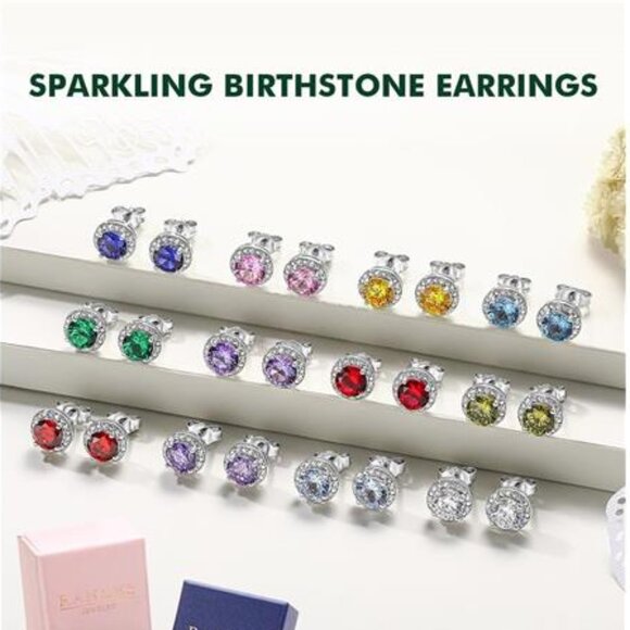 Peridot Earrings Round Cut Women | 925 Sterling Silver | August Birthstone - Picture 4 of 7